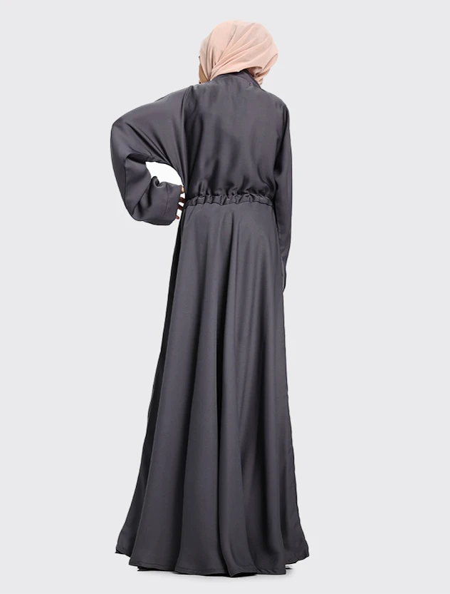 Girls Grey Fozia Abaya